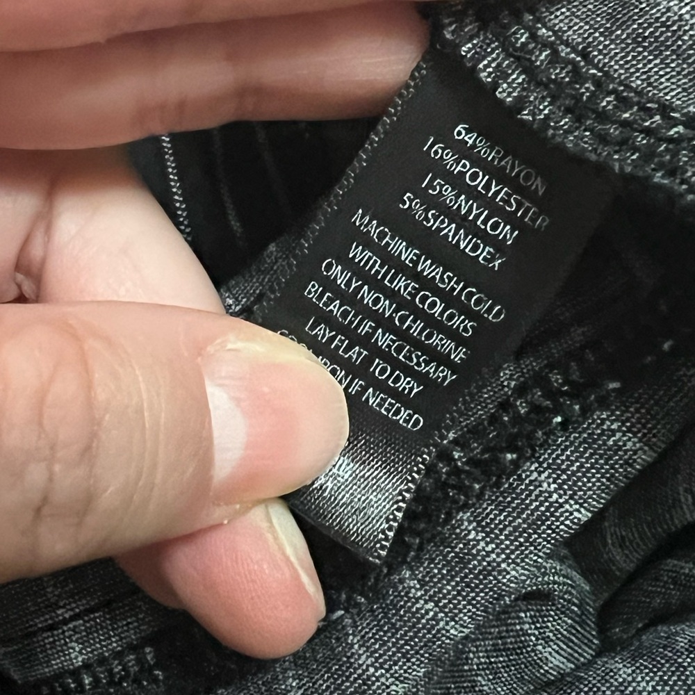BETABRAND pinstripe black pull-on trousers legging flare slacks pants work - Picture 6 of 6
